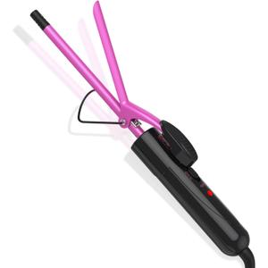 DAN Technology Small Ceramic Curling Wand with Adjustable Temperature for Tight Curls on Short & Long Hair (3/8 Inch, 10MM) (Pink)