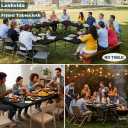 LUSHVIDA 10 Packs Vinyl Tablecloths with Flannel Backing for 4ft Rectangle Folding Table Cloths - Waterproof Plastic Picnic Table Covers with Elastic Corners, 30x48 inch, Black