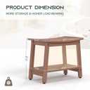 Waterproof HDPE Shower Bench for Inside Shower, Shower Stool, Brown, Large 21x12.5x17.5 Inch