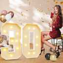 imprsv 3FT 30th Birthday Decorations Numbers: 30th Birthday Party Anniversary Decorations Large Light Up Numbers 30 for Him Her (White)