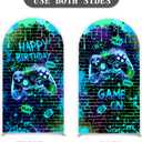 Game Backdrop Video Game Arch Cover for Boys 7.2FT Games Birthday Party Decoration Double-Sided Spandex Games Photography Background for Birthday Party Decor