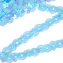 uxcell 11 Yard Sequins Trim Ribbon 0.6 Inch Sequin Gimp Braid Trim Spangle Flat Sequins Paillette Fabric Flat Trims Strips for Crafts Sewing Clothes Home Party Decoration, Sky Blue