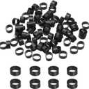 PATIKIL Silicone Rubber Bands Cable Ties 0.4", 50 Pcs Flat Rubber Elastic Band for Office Supplies Home Cord Wrapping, Black