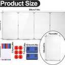 Lincia Foldable Wall Mounted Dry Erase Whiteboard, 120' x 48' Oversized