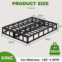 EMODA Split King Box Spring 10 Inch Heavy Duty Bed Base Metal Mattress Foundation with Fabric Cover in 2 Piece, Noise Free, Easy Assembly