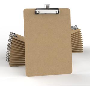 Wood Bulk Clipboard, 8.5 x 11 Clip Borad with Pen Holder, A4 Standard Dimension 9 x 12.5 in, A4 Letter Size Hardboard for Classroom, Students, Office & School Supply(Pack of 25)