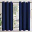 YoungsTex Navy Blue Blackout Curtains 54 Inch Length for Bedroom - Thermal Insulated with Grommet Room Darkening Drapes for Basement Short Window Kids Privacy, 2 Panels, 42 x 54 Inch