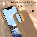 Hualele Magnetic for iPhone 13 & iPhone 14 Case, Compatible with MagSafe, Military Grade Dropproof Translucent Matte Back Cute Curly Wave Edge Slim Phone Case,Brown