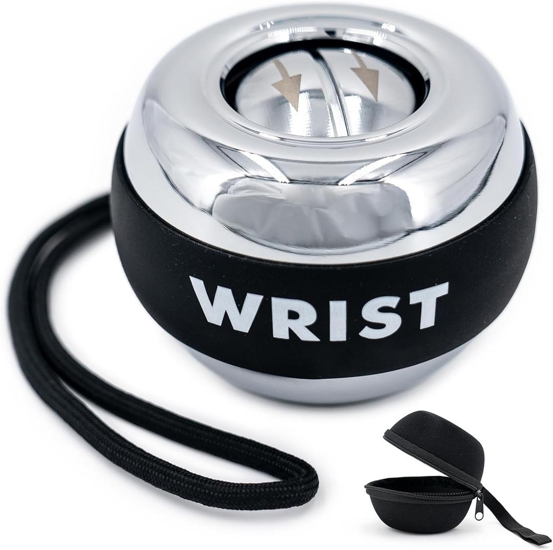 All-Metal Power Gyro Ball,Weighted Auto-Start Hand Wrist Forearm Trainer and Strengthener for Exercise Joint and Muscle with Ball Bag, Strengthen Your Wrist and Forearm Muscles