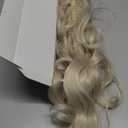 24inch Claw on Ponytail Hair Extensions Dark Blond&Bleach Blond Wavy Curly Hairpiece Pony Tail Wrap around Bonding