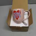 Blush Pink Love Club Mug, 13oz Red Heart Design Ceramic Tea Coffee Cup, Women Girl Lover Gifts