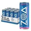 ZOA Sugar Free Energy Drink with Electrolytes, Blue Raspberry Shave Ice, Vitamin C, B Vitamins + Amino Acids, 160 mg Green Tea Caffeine, Zero Sugar, 12 oz Cans, 12 Pack (EXP 04/15/27)