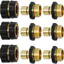 Triumpeek 3/4" Garden Hose Connector, 9 Pieces Garden Hose Quick Connect Fittings, Male and Female Quick Release Garden Hose Connector