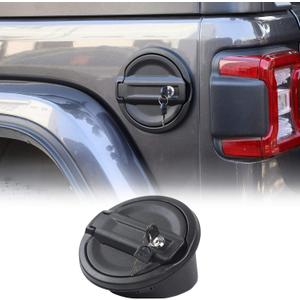 For Jeep JL Gas Cap Cover Locking Fuel Door Cover for 2018-2025 2026 Jeep Wrangler JL Sport Rubicon Sahara Willys & Unlimited 2-Door 4-Door