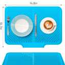 Dish Drying Mat Kitchen Counter - Silicone Dish Drying Pad with Built-in Drain for Sink, Refrigerator and Drawer Liner, Easy Clean, Non-Slip, Heat Resistant, 14.8" x 10.7"