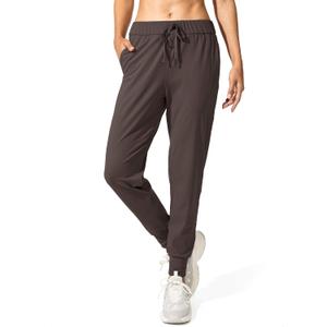 SANTINY Women's Joggers Pants Pockets Drawstring Running Sweatpants for Women Lounge Workout Jogging (Medium, Brown)