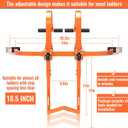 2 in 1 Ladder Stabilizer & Ladder Hook for Roof Ridge, Heavy Duty Ladder Roof Hooks with Rubber Grip T-Bar, Secure and Stable Ladder Standoff Arms for Roof Gutter with Anti-Slip Rubber Feet