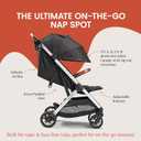 Bombi Bbee V2 Lightweight Baby Stroller - Premium Vegan Leather, One-Hand Fold, Infinite Recline, Aircraft-Grade Aluminum Frame, XXL Canopy, and Ample Storage Umbrella Stroller - Sand