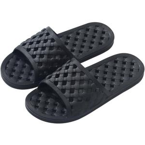 Shower Shoes for Adult Comfortable and Soft Slippers Quick Dry Non-Slip with Drain Holes for Bathroom (Black)