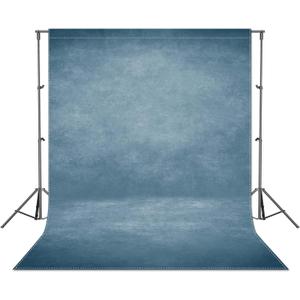 ZTHMOE 5x7ft Fabric Blue Abstract Texture Photography Backdrop (No Stand No Clips) Portrait Photoshoot Background Adult Newborn Child Headshot Photo Studio Props Booth Rod Pocket On Top
