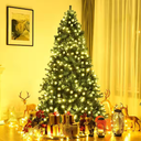 7.5 ft. Pre-Lit Hinged PVC Artificial Christmas Tree with 400-LED Lights and Stand