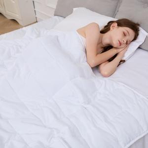 Weighted Blanket 7lbs Twin Size White 41"x60" Weighted Blankets Heavy Blanket are Comfortable and Cozy