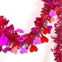 33 Ft Valentines Tinsel Garland Valentines Day Red & Rose Shiny Thick Metallic Heart Garland Valentine's Day Decorations for Valentine Home Indoor Outdoor Anniversary Wedding Hanging Decor Supplies