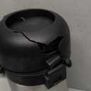 TableCraft 12658 Stainless Steel Airpot with Swivel Base, 2.5 L (84 oz), Matte Silver Finish, Vacuum Insulated, Lockable Hot and Cold Airpot with Handle, Push-Button Dispenser