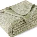 Sweatshirt Blanket King Size for Bed-Lightweight Warm Soft Thin Knit Jersey Blankets for All Seasons, 108 X 90 Inches, Heather Green