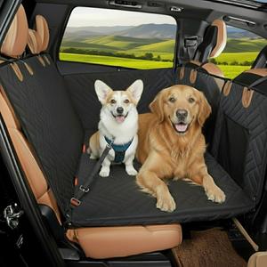 Dog Car Seat Cover with Hard Bottom - Waterproof Back Seat Protector - Universal Fit for Cars, Trucks & SUVs - Includes Door Protectors, Stable Hard Base - Protects Dogs & Seats