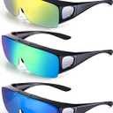 Frienda 3 Pcs Flip Glasses Polarized Sports Sunglasses Cover-up Tac Sunglasses for Men Women Driving Fishing (Stylish Colors)