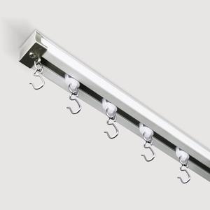 Ceiling Curtain Track, Curtain Rail Set with Hooks, 9ft - 12ft Wall Ceiling Mount Curtain Track, for Living Room Bedroom Bathroom, White