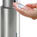 Automatic Liquid Soap Dispenser Touchless, 304 Stainless Steel Bottle Body &16.2oz/480ml Rechargeable, 3 Adjustable Liquid Levels, IPX7 Waterproof, for Kitchen Bathroom, Stainless Steel