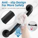 Grab Bars for Shower, Zynuhmo 2 Pack 12 Inch Anti Slip Stainless Steel Bathroom Safety Shower Grab Bar Handrails for Handicap Injury Pregnant Senior Assist Shower Handles(Matte Black, 1" Diameter)
