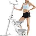 Steppers for Exercise at Home Stair Stepper with Handlebar Foldable Stepper Climber Cardio Exercise Equipment (White)