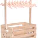 Wooden Baby Shower Crate Closet , Baby Storage nursery Crate Hamper with Handle, Gift Basket for Baby nursery Excluding hangers，Newborn Boy Girl Welcome Gift for New Mom Parents