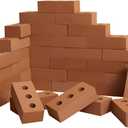 Deekin 40 Pcs Foam Brick Building Blocks for Kids Thick Blocks Foam Large Fake Brick Construction Toy for Stacking Construction, 8 x 4 x 2.4 in (Circle Holes)