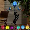 Solar Lights Yard Stakes-Bird Wind Spinners,Dachshund Garden Decor with Color Changing LED for Patio,Pathway,Lawn,Walkway,Outdoor Decorative