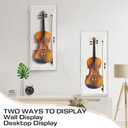 Silipull Acrylic Violin Display Case with Lock Key Magnetic Door Ukulele Fiddle Display Case Shadow Box with Hanger 29.5" x 12" x 4.75" Violin Cases for Musician Collection