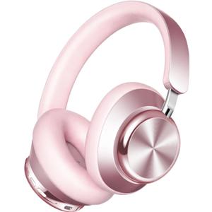 Wentronic Y03 Bluetooth Headphones Wireless Active Noise Cancelling Over Ear Headphones 48 Hours Playtime High Sound Quality 6 EQ Music Mode Headphones with Soft Ear Cushion - Pink
