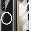 MSOTES for Galaxy Z Fold 7 Case Compatible with MagSafe, Bulit-in Tempered Glass Screen Protector & Ultra Strong Magnetic Anti-Yellowing Slim Thin Phone Cover for Samsung Galaxy Z Fold7 (Clear) (Transparent)