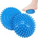 Threlaco 2 Pcs Half Round Massage Ball for Feet Blue Spiky Massage Ball for Adults Sports, Stability Training, Muscle Balancing Therapy, Yoga Gymnastics Exercise