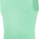 2 x Youth Boy Girls Sleeveless Compression Shirt Kid Athletic Tank Top Quick Dry Basketball Football Undershirt (Green, L)