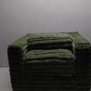 Kids Bean Bag Chair, Comfy Faux Fur Bean Bag Sofa with Filler, Upholstered Floor Sofa with Pillows and Armrests, Lazy Floor Chair Couch for Boys and Girls, Green 