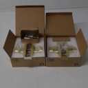Gold Door Knob 2 Pack, Interior Door Knob for Bedroom, Privacy Door Knobs with Lock, Keyless Bathroom Door Handle, Satin Brass Finish, Universal for Left/Right Opened Doors, Unique Rectangular Base