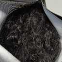 Alebery 27 Inch Drawstring Ponytail Extension for Black Women Deep Curly Ponytail Extension Synthetic Mixed with Human Hair Hairpieces Afro Kinky Curly Pony Tail for Daily Use (Black)