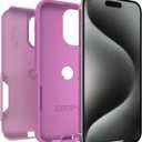 OtterBox iPhone 15 Pro MAX (Only) Commuter Series Case - Run Wildflower (Pink), Slim & Tough, Pocket-Friendly, with Port Protection