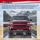 HECASA Front Bumper Lower Valance Compatible with 2016-2019 Chevrolet Chevy Silverado 1500 LD Replacement for 84029773, GM1015134C W/Tow Hooks Holes Air Dam Deflector PP Plastic Black