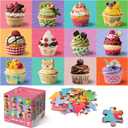 Jumbo Floor Puzzle for Kids,48 Piece Cupcake Jigsaw Puzzles,Learning Educational Toys for Toddlers Ages 3-5,Children Gift for Boy Girl Ages 4-8