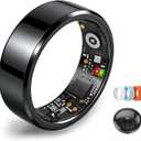 Smart Ring for Women Men,Fitness Tracker Ring,Heart Rate,Blood Oxygen,Meditation AssistanceStep Tracker,(Black, 11)